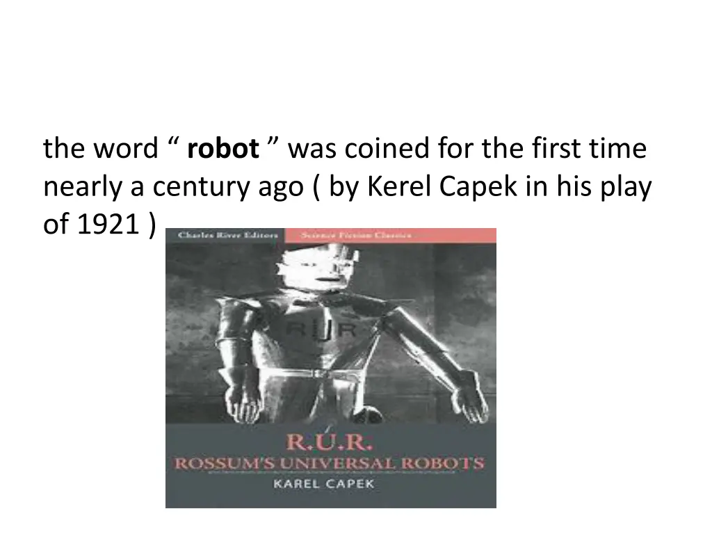 the word robot was coined for the first time