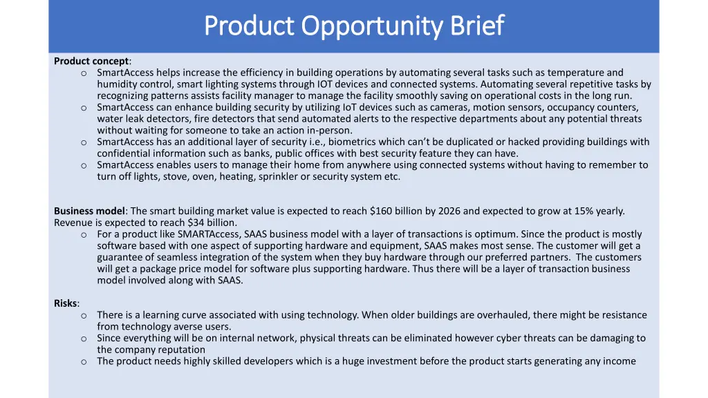 product opportunity brief product opportunity 1
