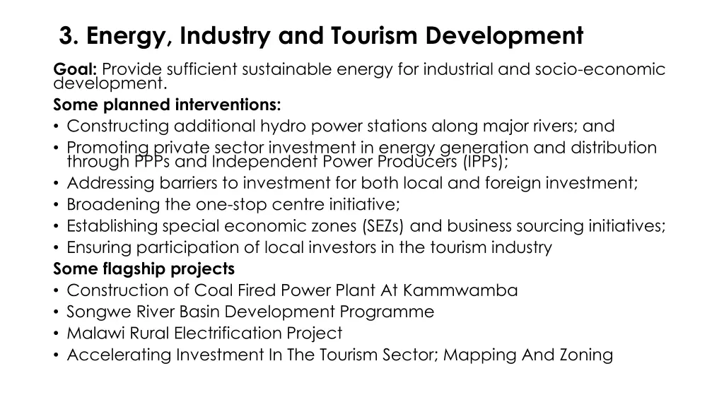3 energy industry and tourism development
