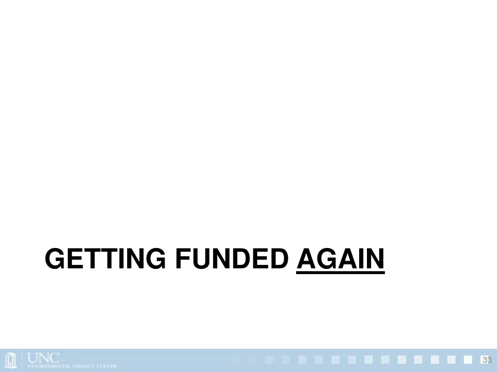 getting funded again