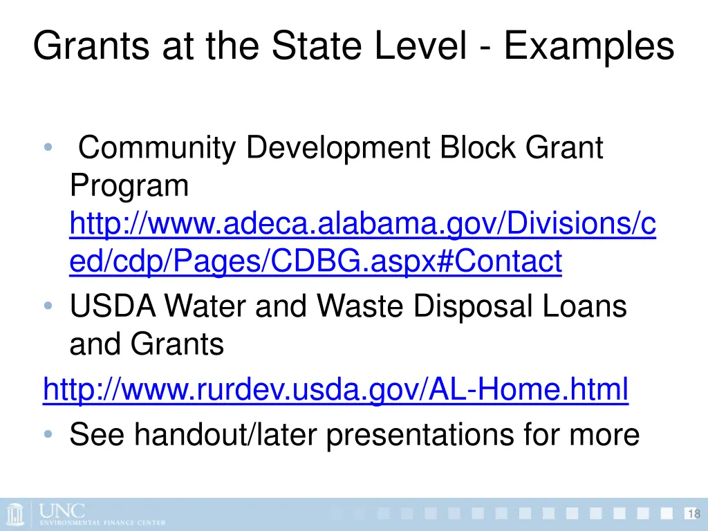grants at the state level examples