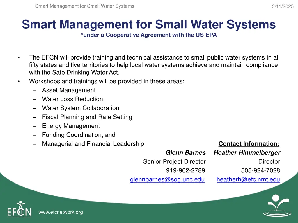 smart management for small water systems