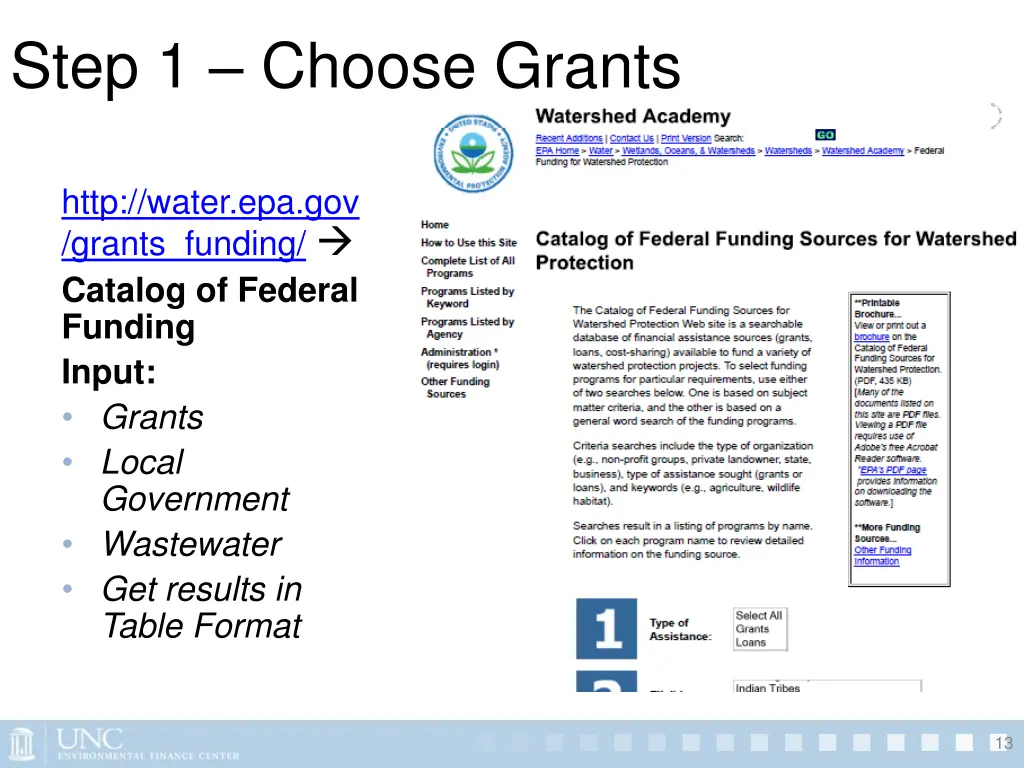 step 1 choose grants