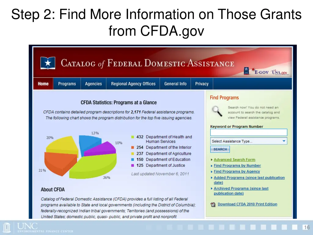 step 2 find more information on those grants from