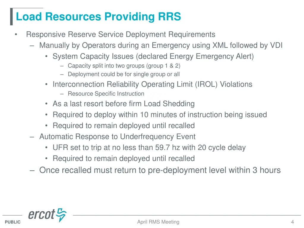 load resources providing rrs