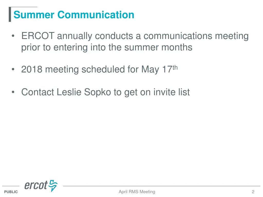 summer communication