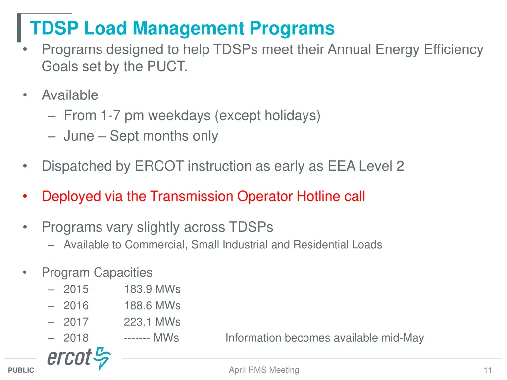 tdsp load management programs programs designed