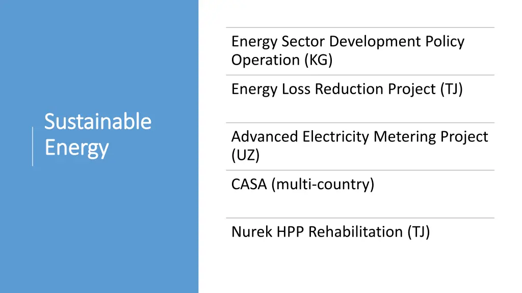 energy sector development policy operation kg