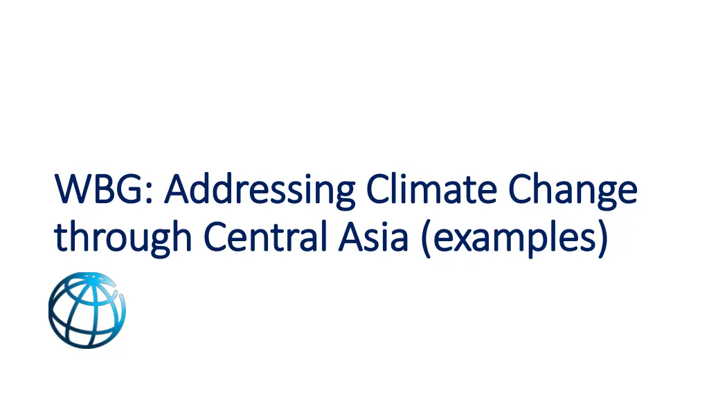wbg addressing climate change wbg addressing