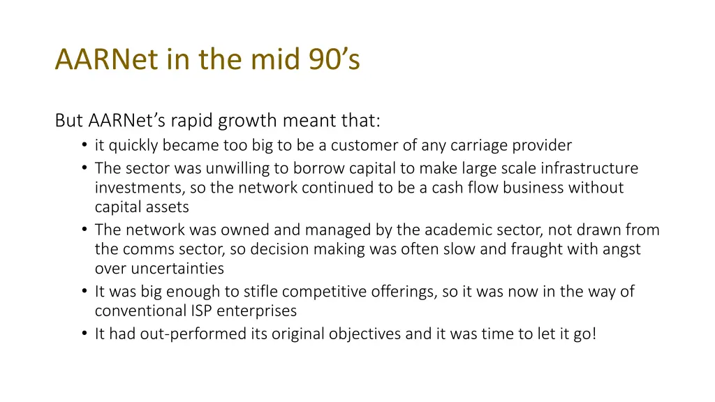 aarnet in the mid 90 s 1