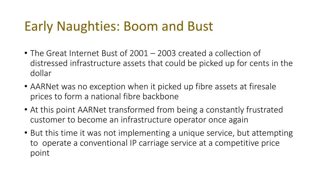 early naughties boom and bust