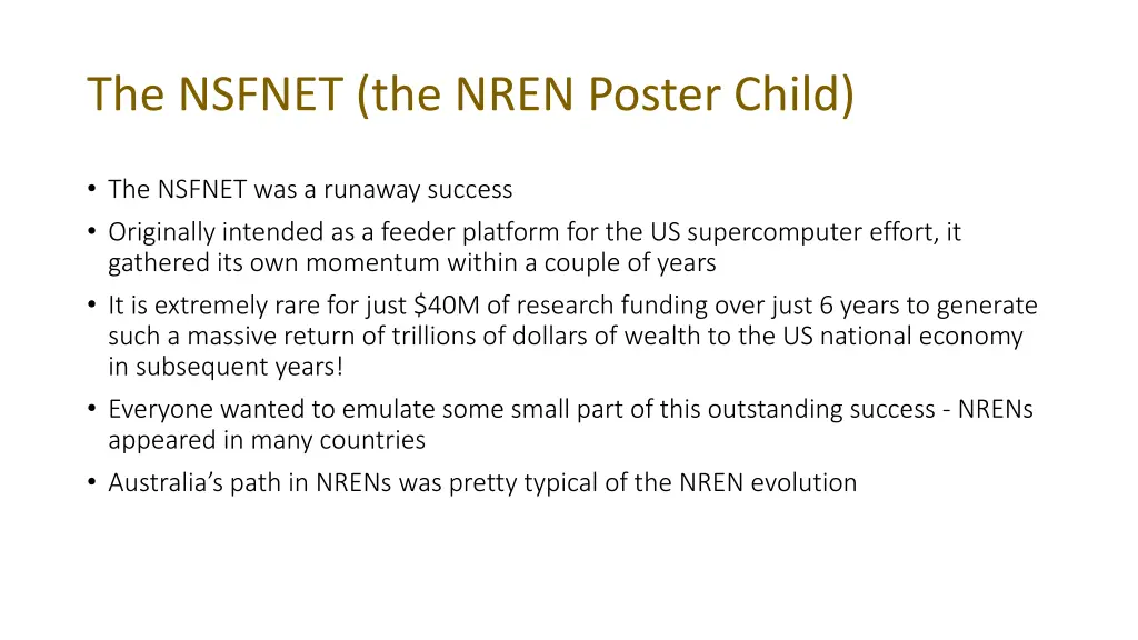 the nsfnet the nren poster child