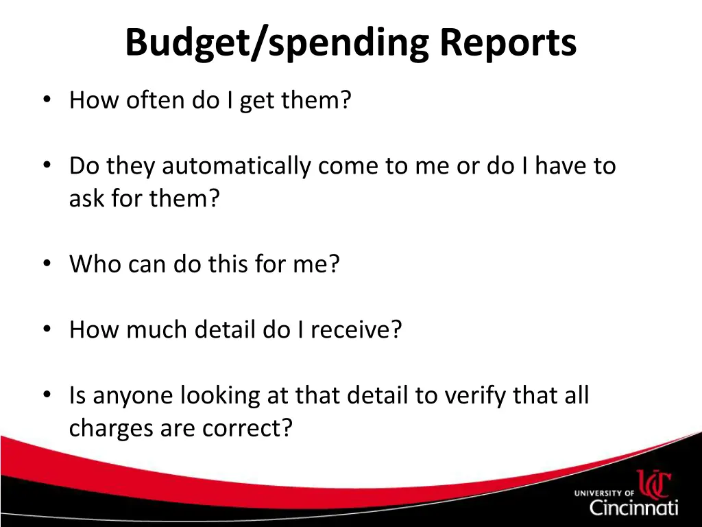 budget spending reports