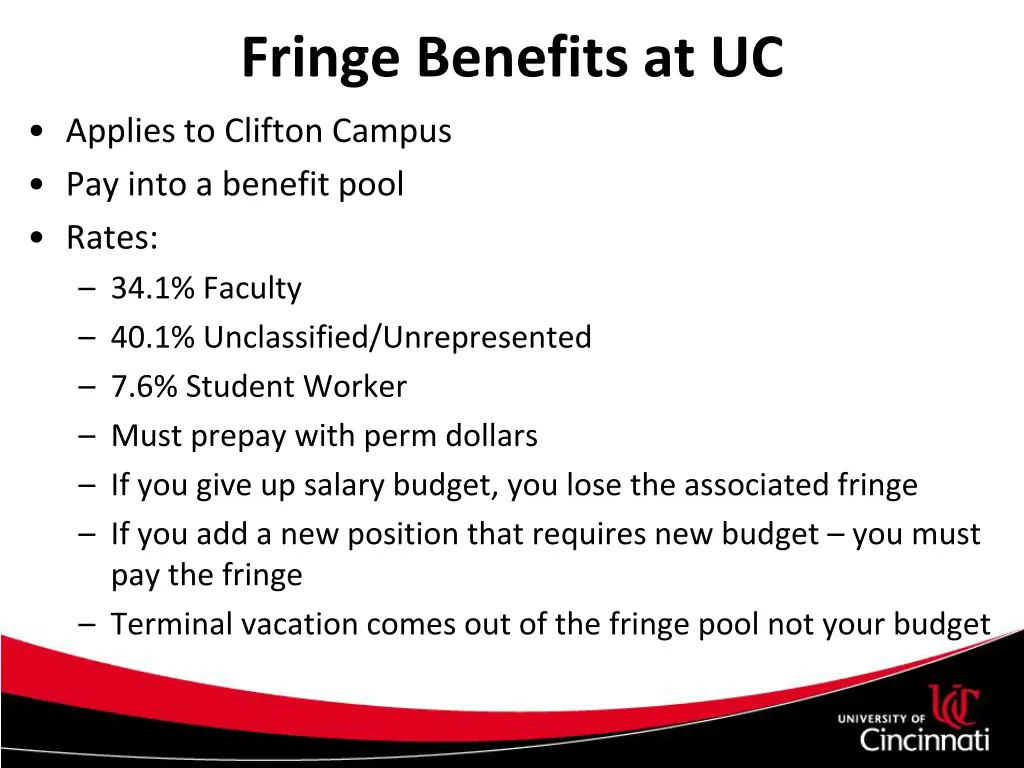 fringe benefits at uc