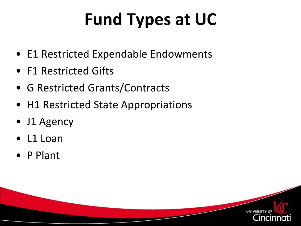 fund types at uc 1