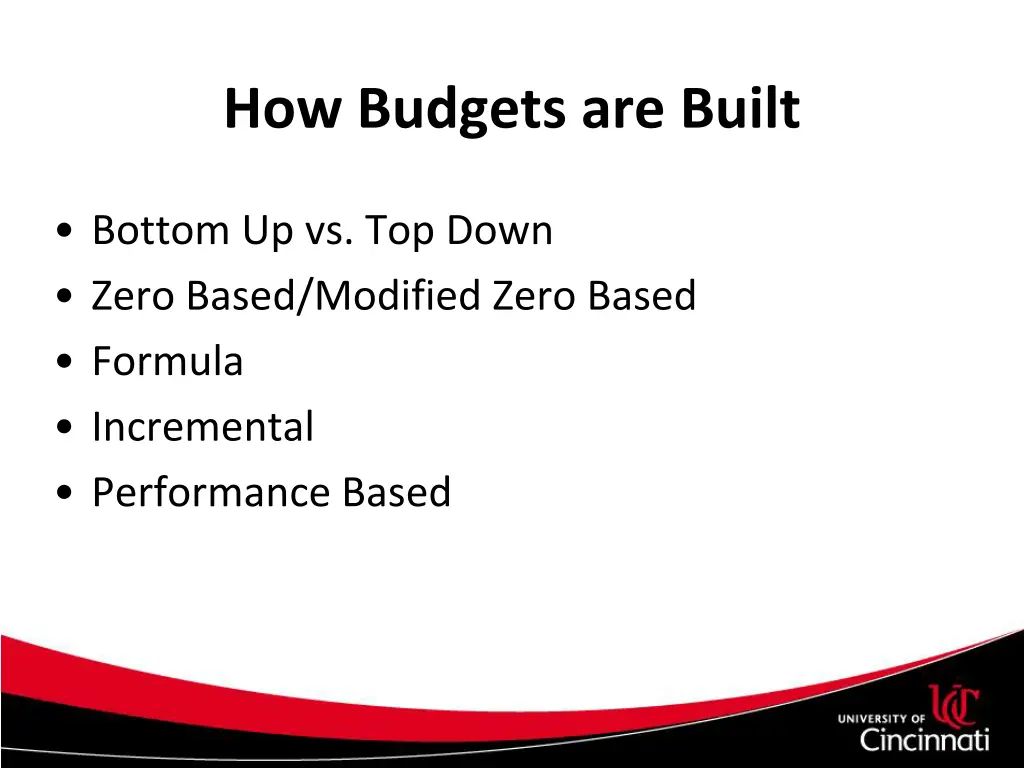 how budgets are built