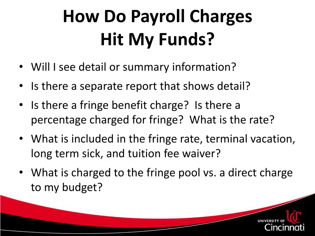 how do payroll charges hit my funds