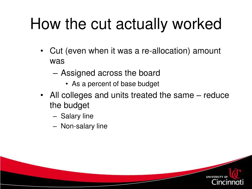 how the cut actually worked