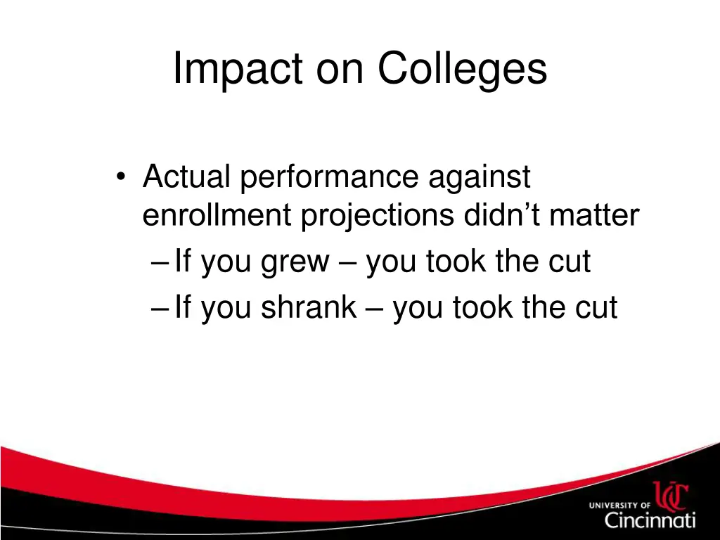 impact on colleges