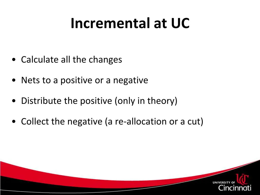 incremental at uc 1