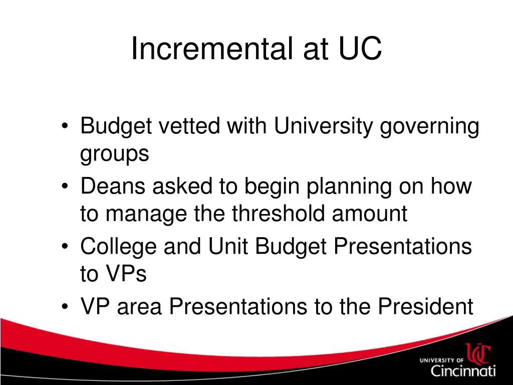 incremental at uc 2