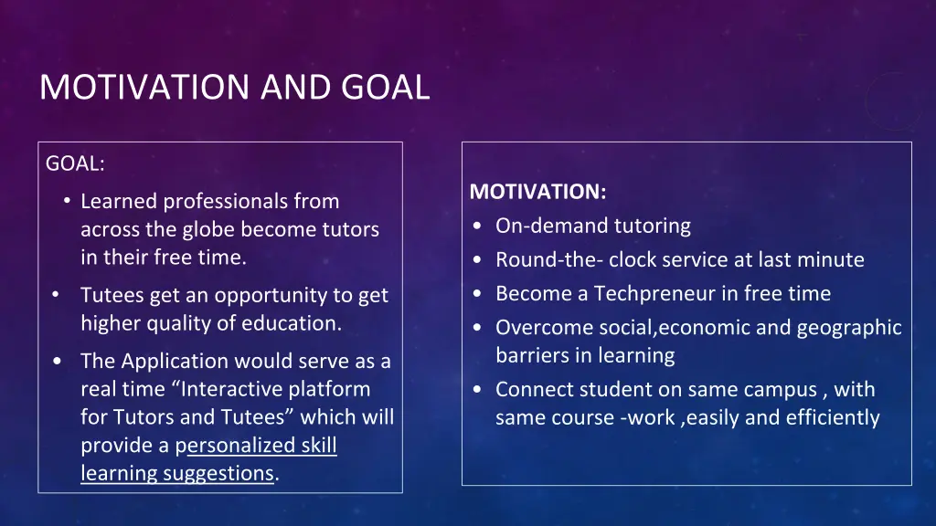motivation and goal