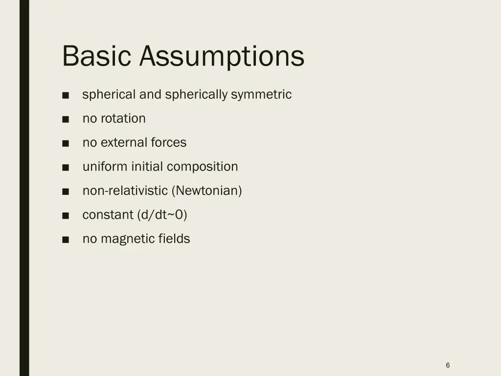 basic assumptions