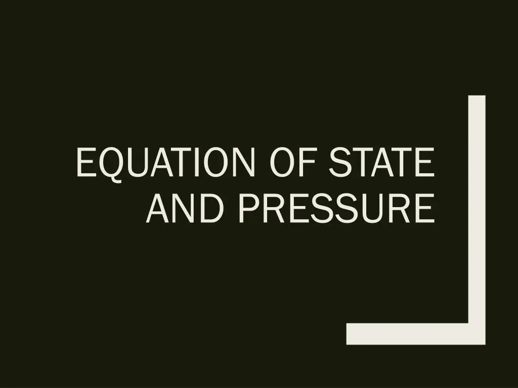 equation of state and pressure
