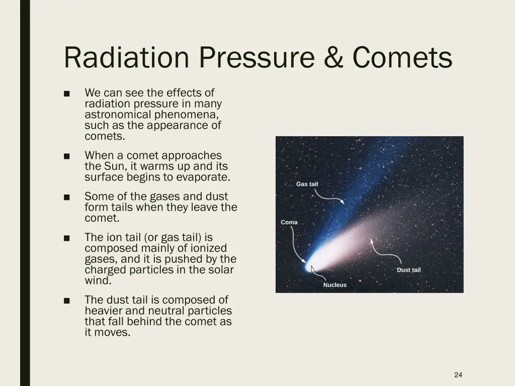 radiation pressure comets