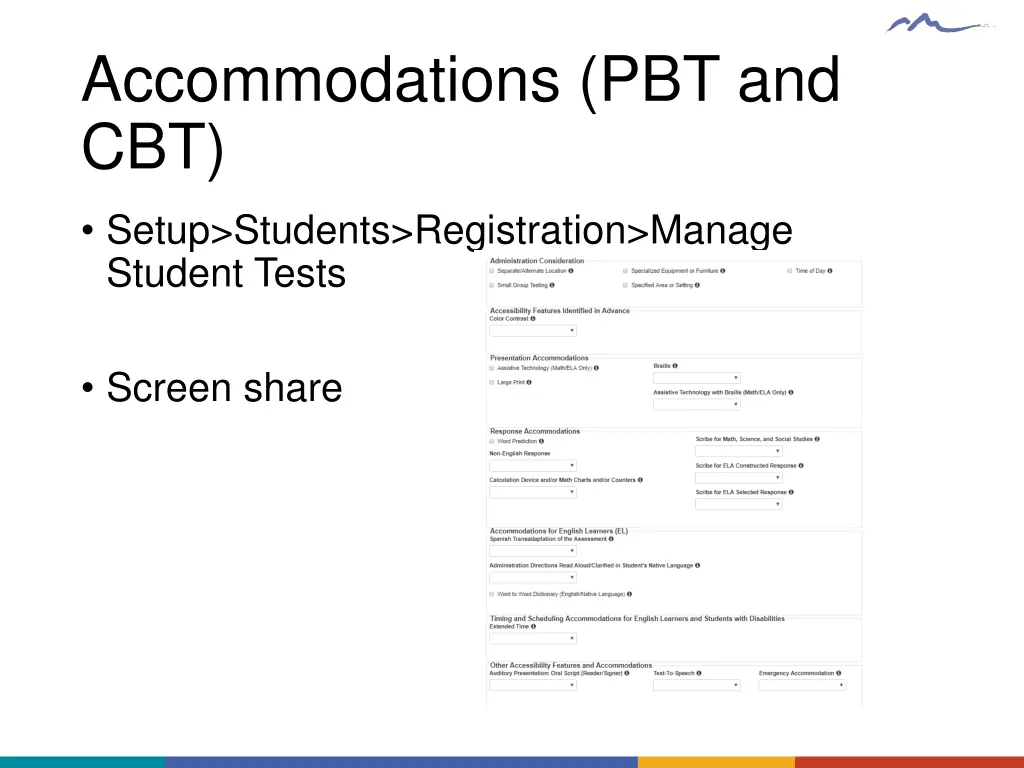 accommodations pbt and cbt