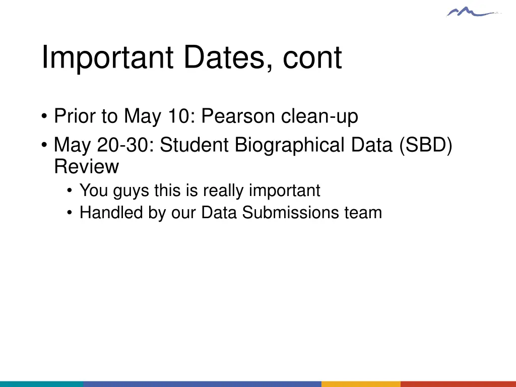 important dates cont