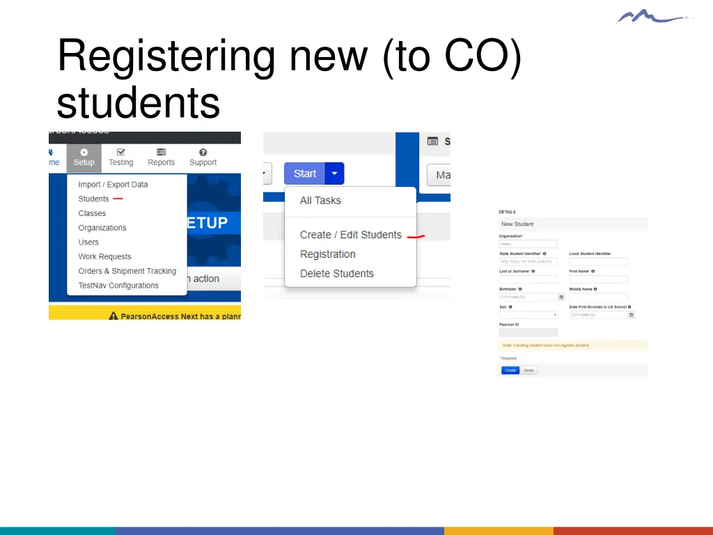 registering new to co students
