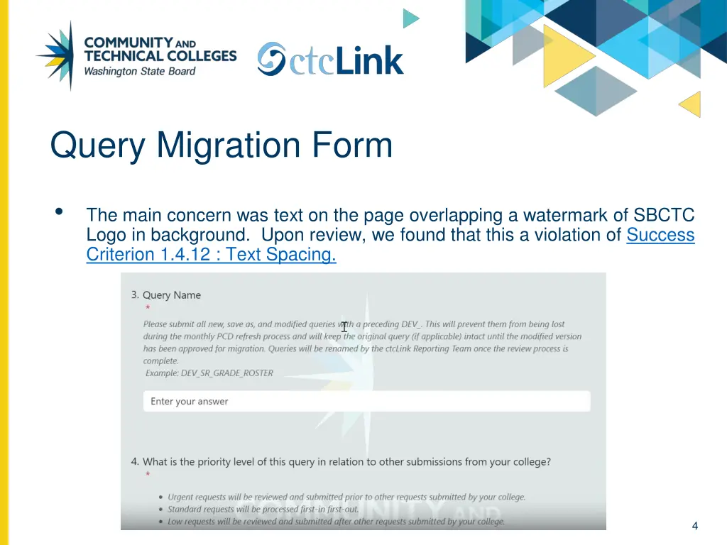 query migration form