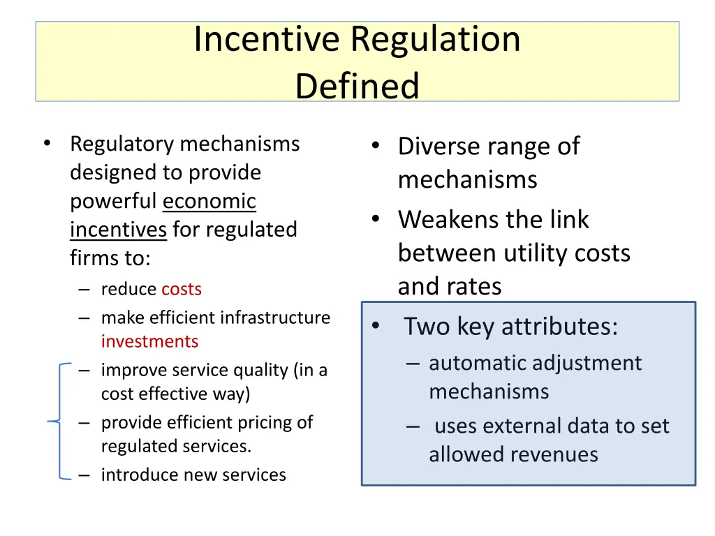incentive regulation defined
