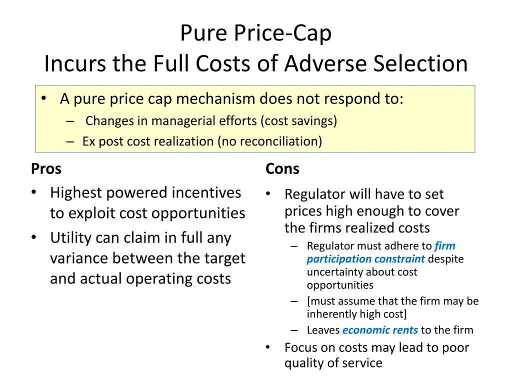 pure price cap