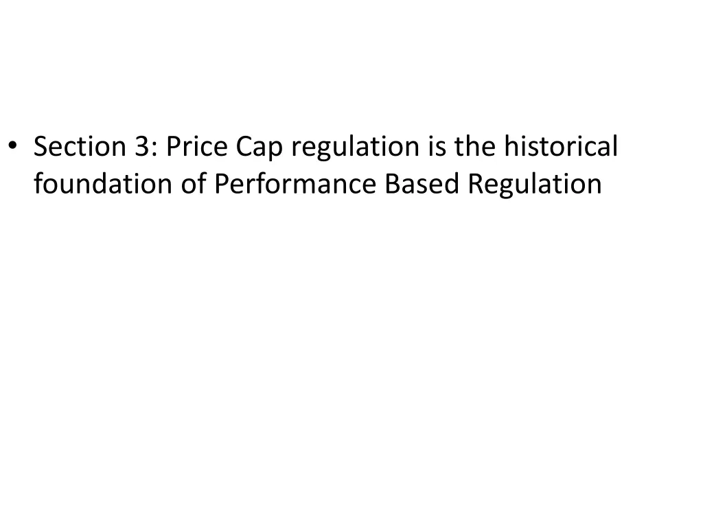 section 3 price cap regulation is the historical