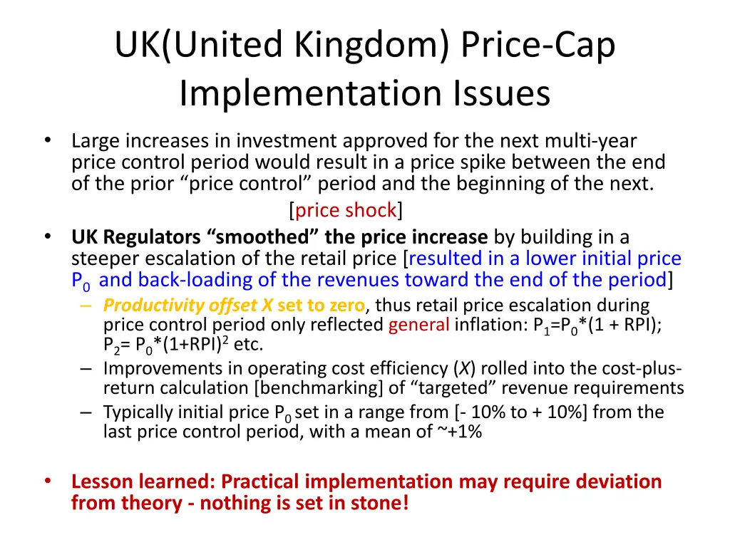 uk united kingdom price cap implementation issues