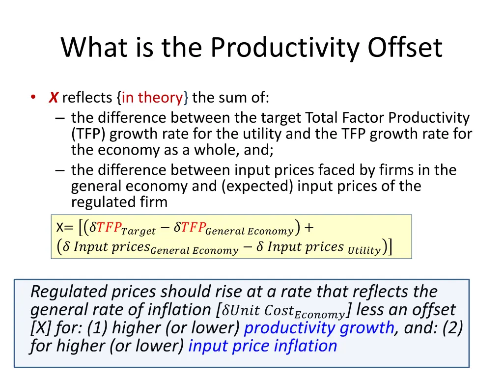 what is the productivity offset