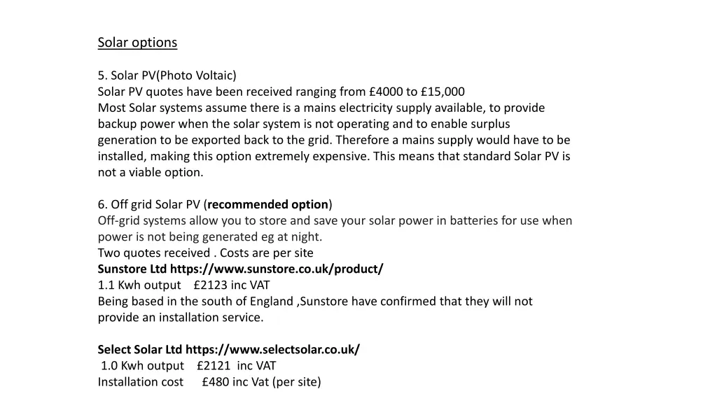 solar options