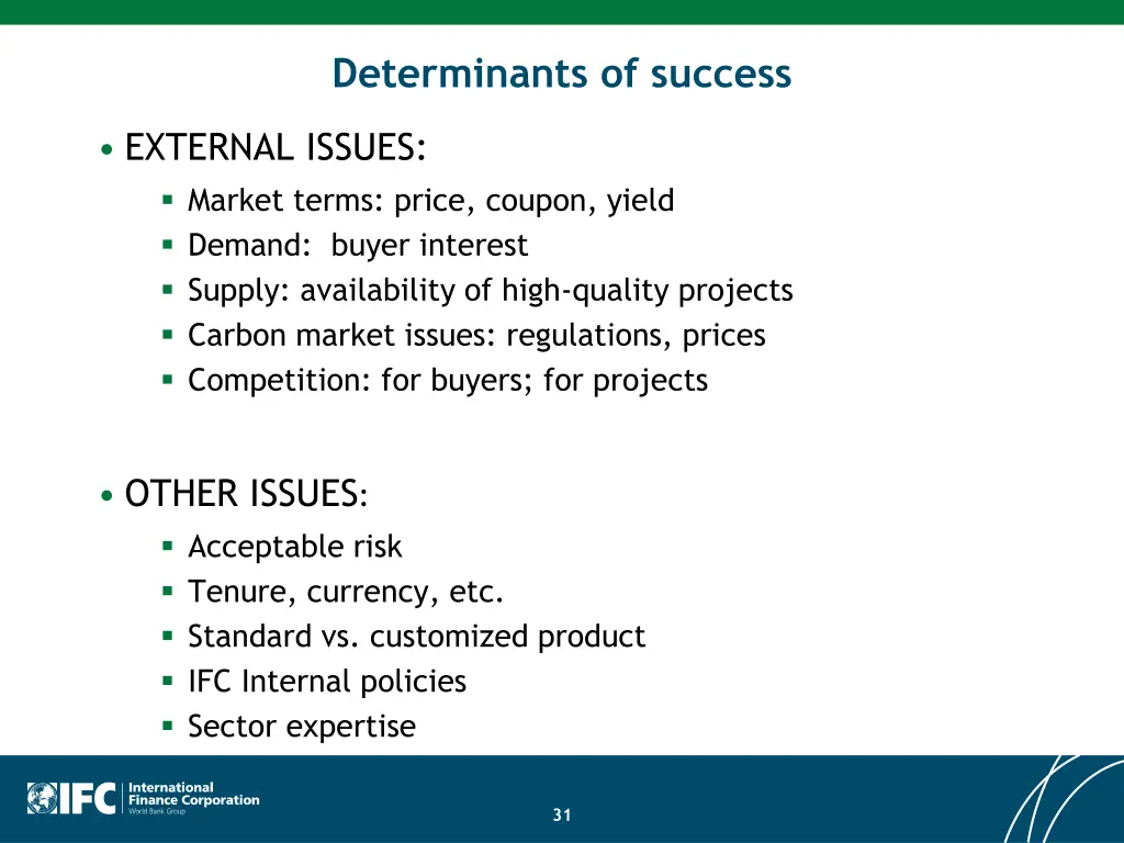determinants of success