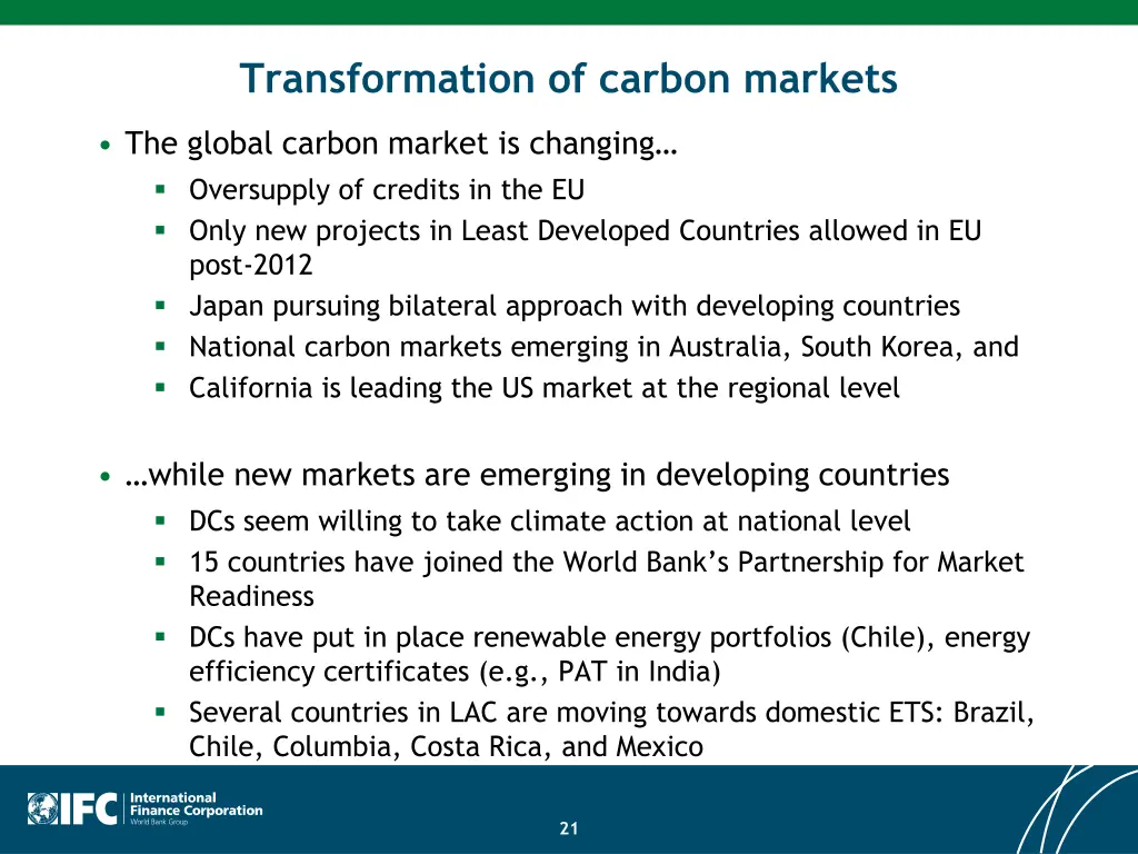 transformation of carbon markets