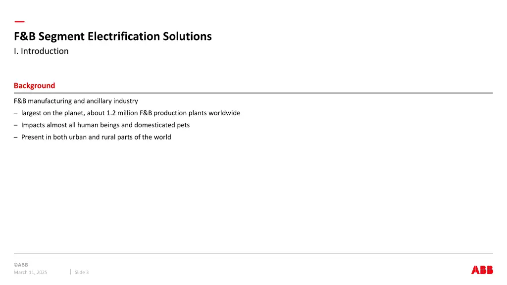 f b segment electrification solutions