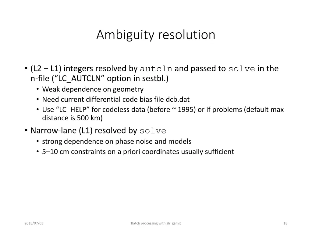 ambiguity resolution