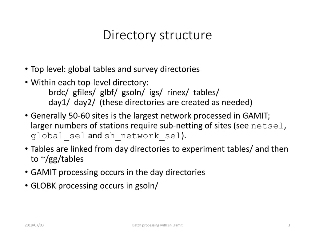 directory structure