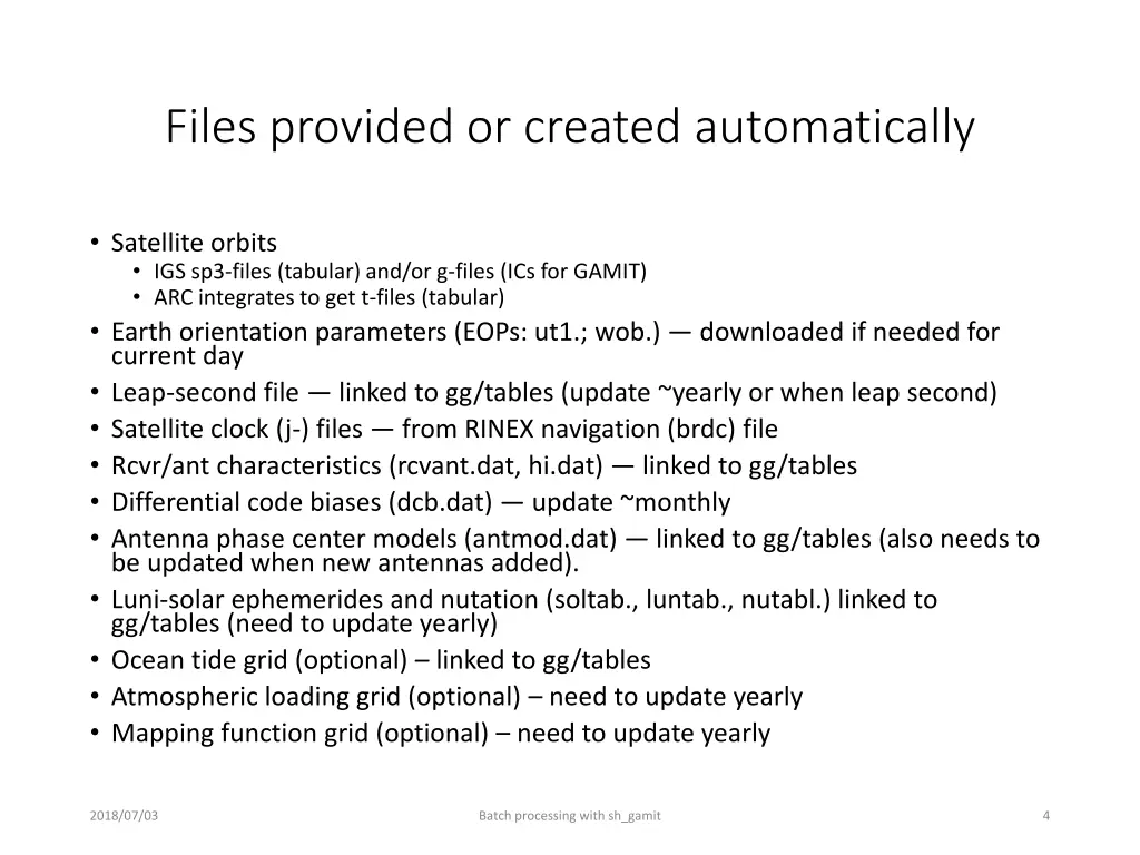 files provided or created automatically