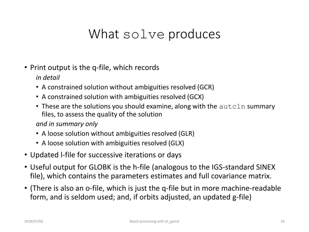 what solve produces