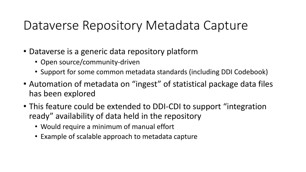 dataverse repository metadata capture