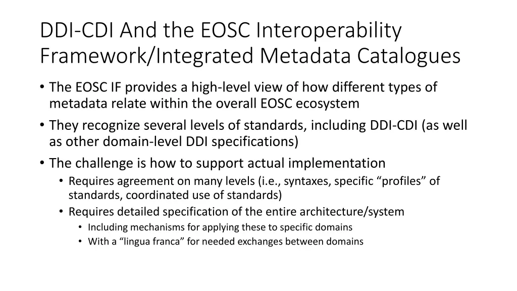 ddi cdi and the eosc interoperability framework