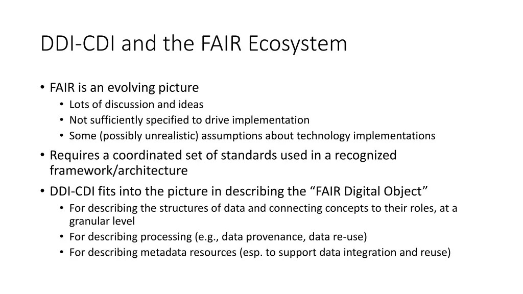 ddi cdi and the fair ecosystem