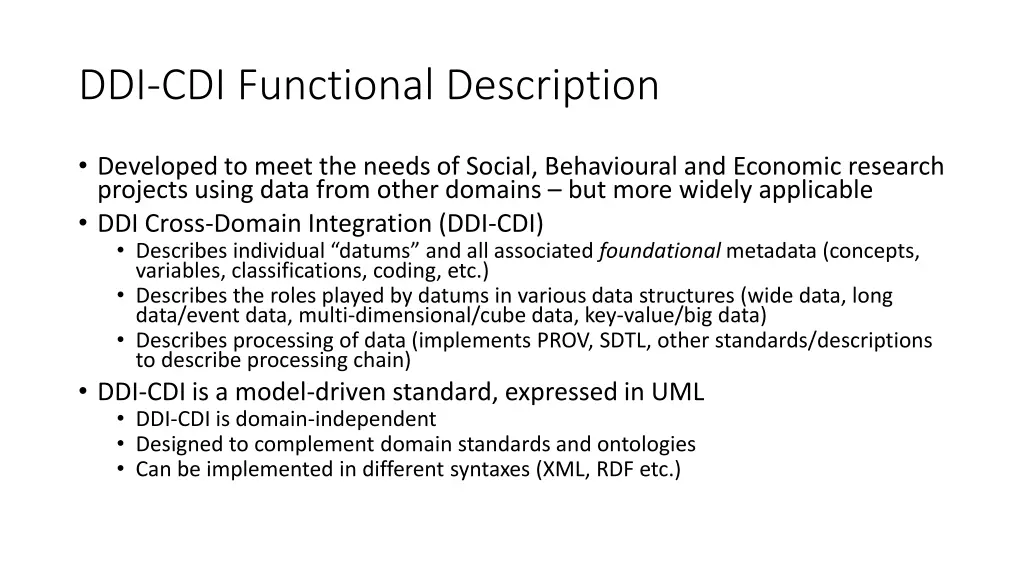 ddi cdi functional description